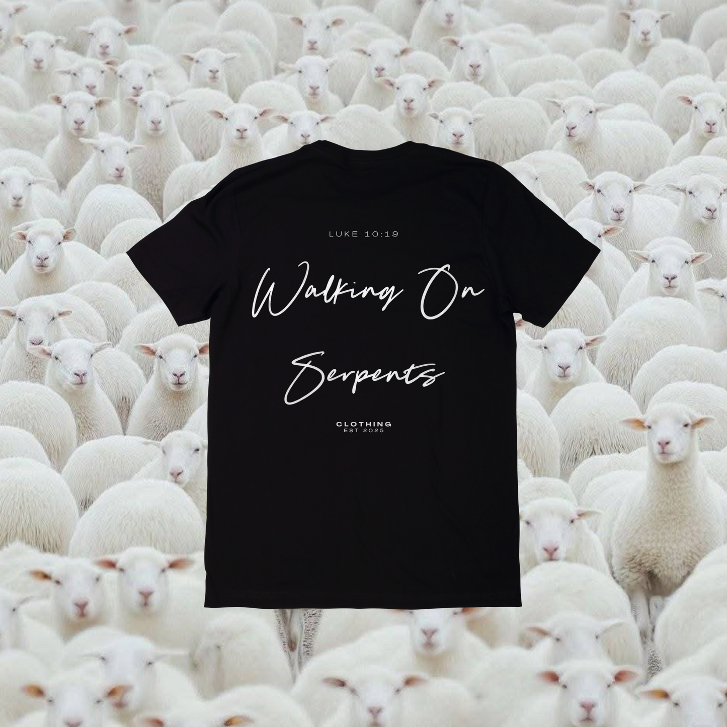 Black "Walking On Serpents" T-shirt